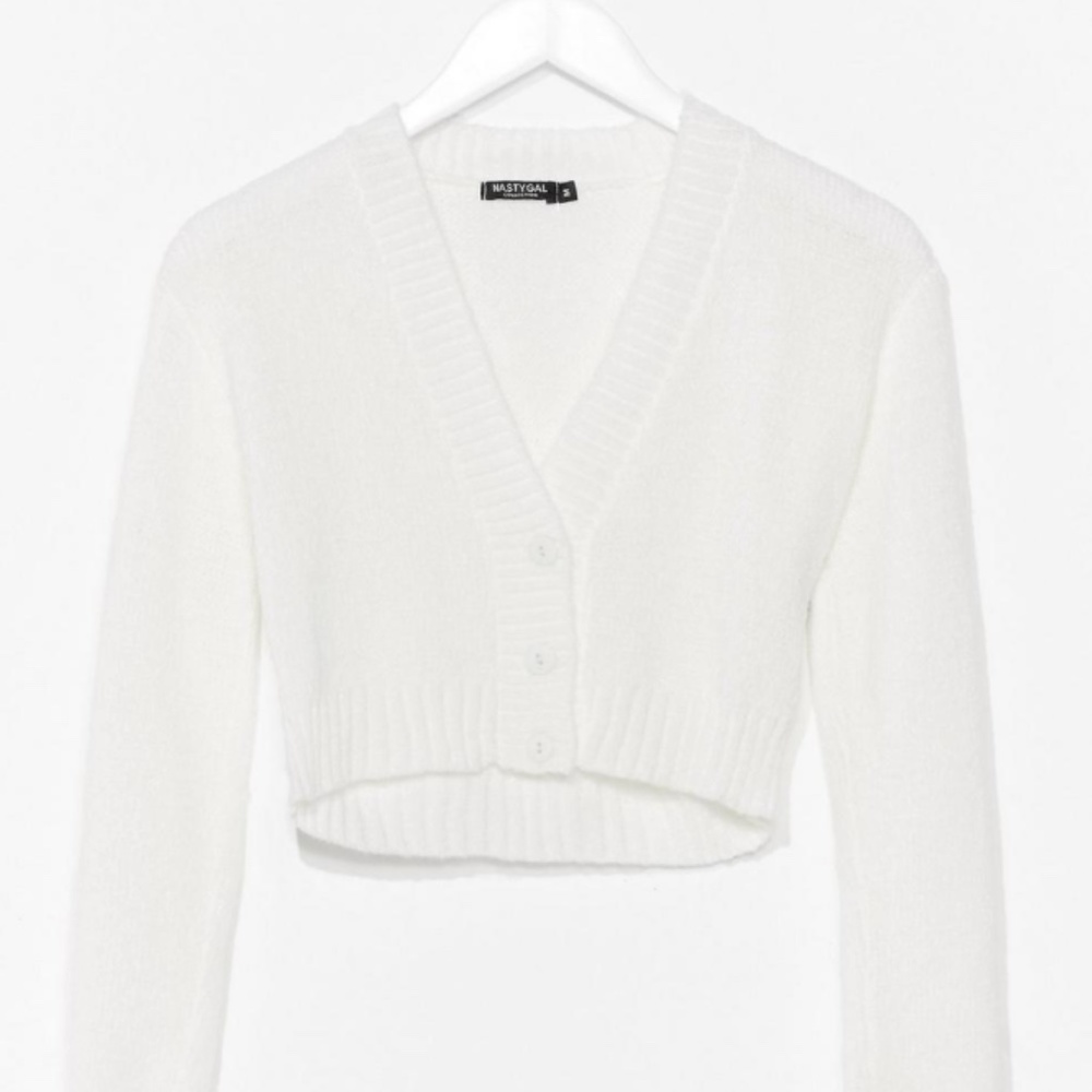 Nasty Gal White Cardigan